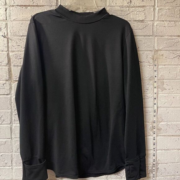 Climate Right By Cuddlduds Mock Neck Top Black Long Sleeve Stretch Plus XXL - Picture 1 of 10